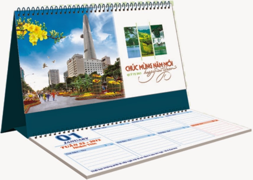 Lịch để bàn chữ M