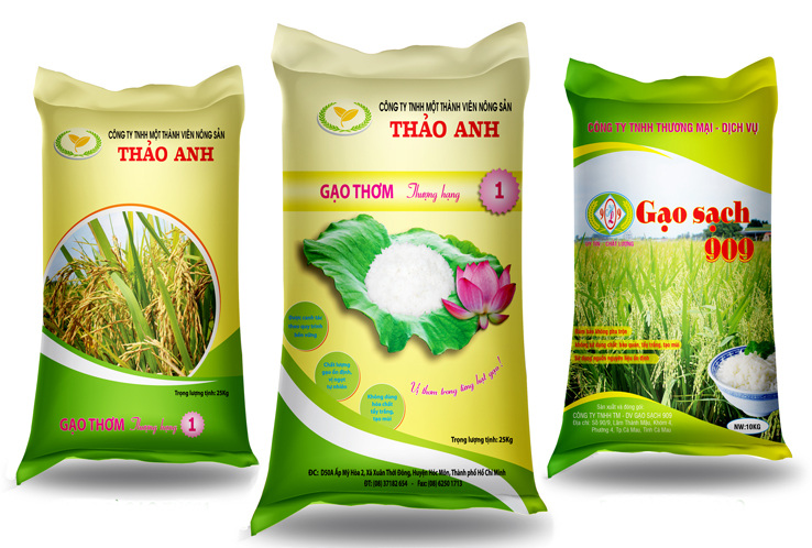 Bao bì đựng gạo được áp dụng công nghệ in ống đồng
