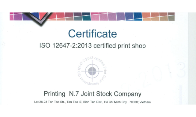 Chứng nhận ISO 12647-2